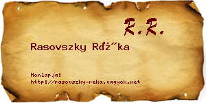 Rasovszky Réka névjegykártya